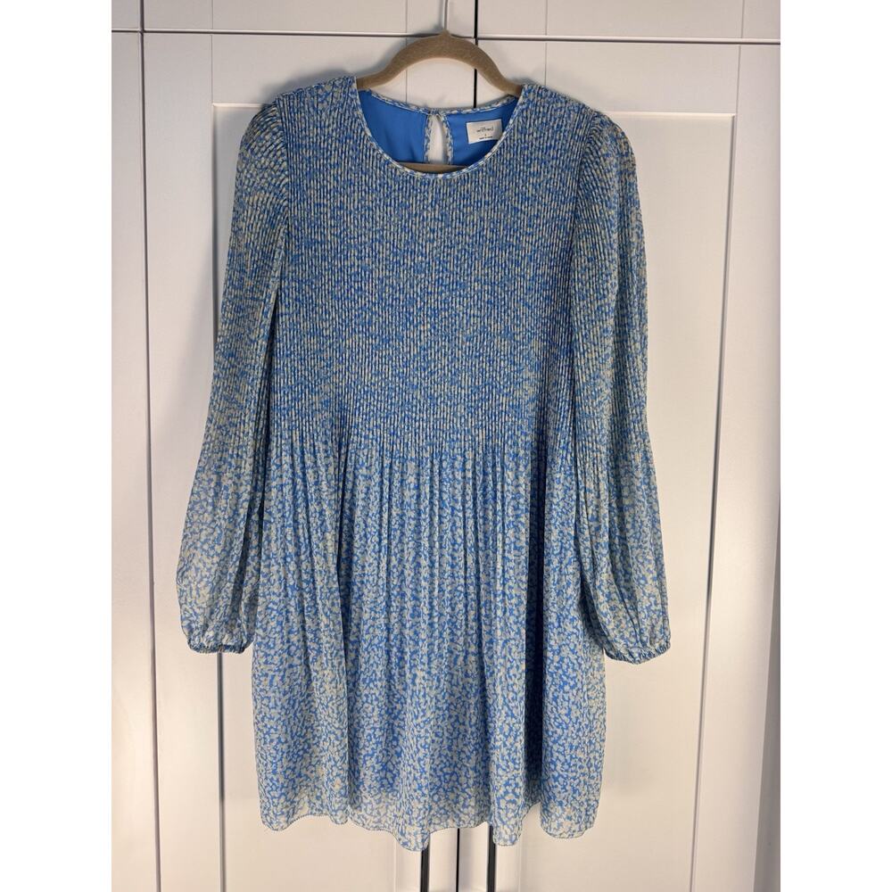 Aritzia Wilfred Floral Daydreamer Mini Dress Accordion Sz S Cottagecore Babydoll